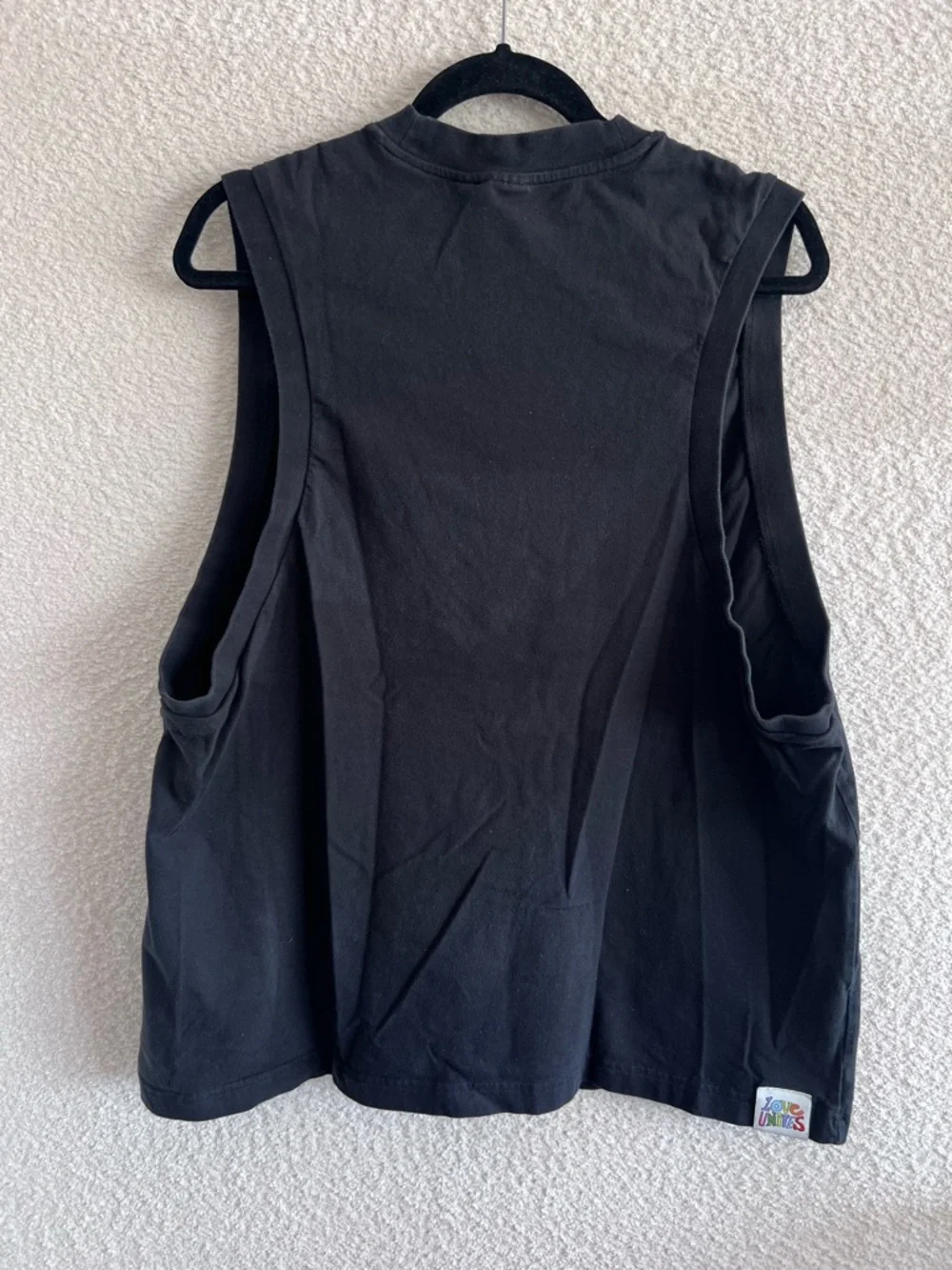 Adidas Unisex Love Unites Black Tank Top‎ 100% Cotton Size 2X